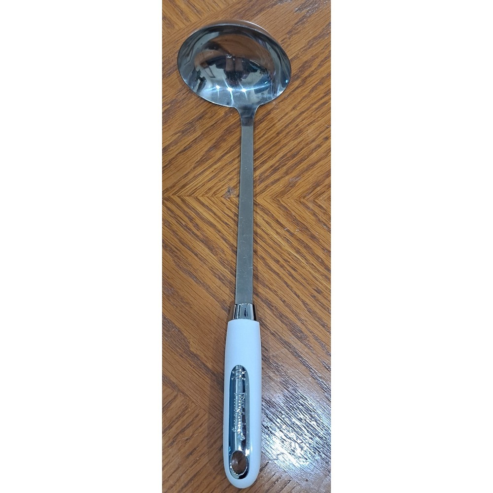 Vintage  PILLSBURY  Ladle  Metal with‎  Plastic White Handle  Utensil
